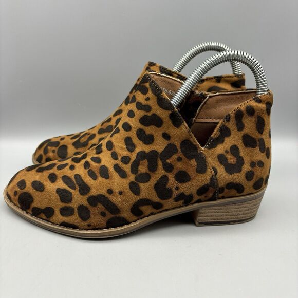 Adrienne‎ Vittadini Ankle Booties Women’s Size 4 North Leopard Side Zip - Picture 1 of 13